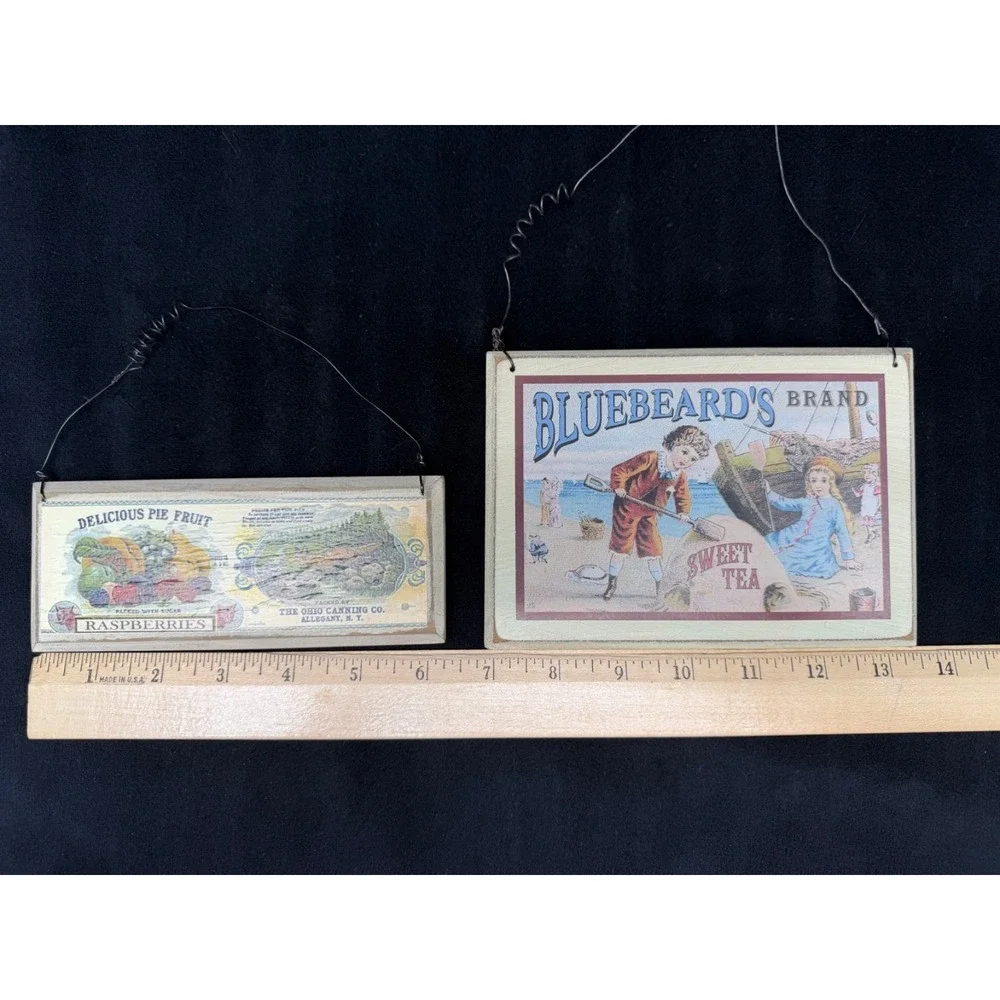 Wooden Plaque Decor Hanging Signs Small Country Kitchen Cottage Core Signs (2)